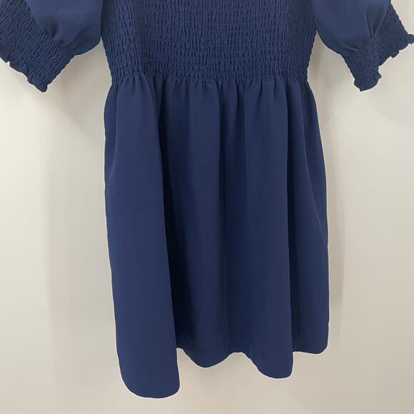 Hill House Home The Athena Nap Dress Wrinkle Resistant Navy Crepe M - Picture 5 of 9